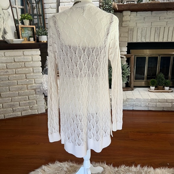 Loft Cream Crochet Long Cardigan - Picture 4 of 5